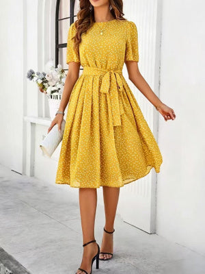 Women's knee-length A-line dress belt tie for Everyday Wear