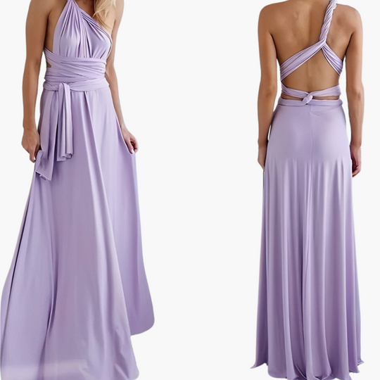 Women's Maxi Dress with Cross Back Detail and Tie Fastening