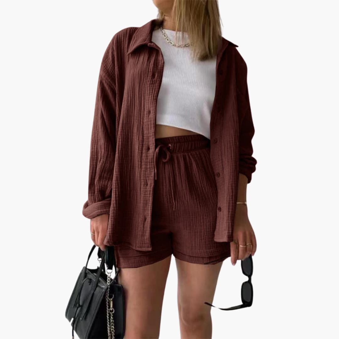 2-Piece Set for Women - Relaxed Fit Shirt and Shorts - Made by Jessica