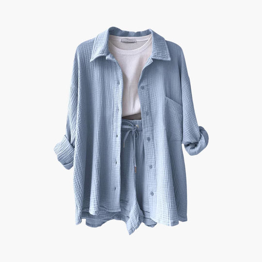 2-Piece Set for Women - Relaxed Fit Shirt and Shorts - Made by Jessica