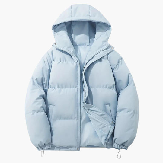 Women’s Puffer Jacket with Quilted Design and Hood