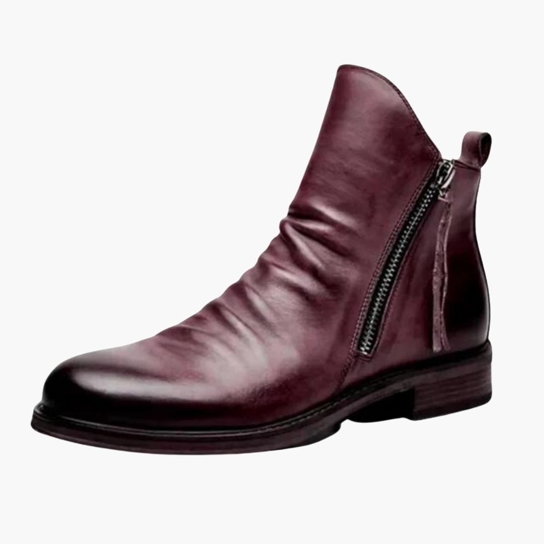 Women's Ankle Boots with Side Zip Fastening and Low Stacked Heel