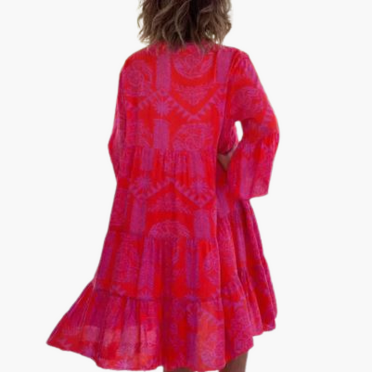 Women’s Loose-Fit Dress with Round Neckline