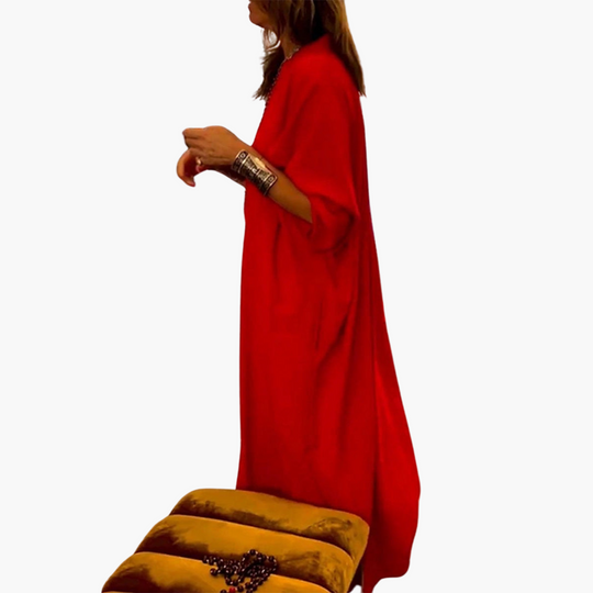 Women’s Maxi Dress with V-Neck and Flowing Silhouette