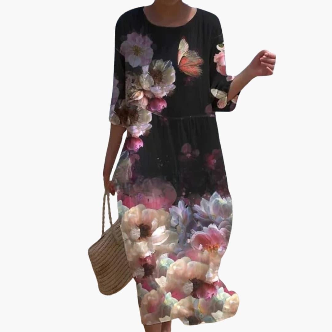Women's Summer Dress with Short Sleeves and Relaxed Silhouette