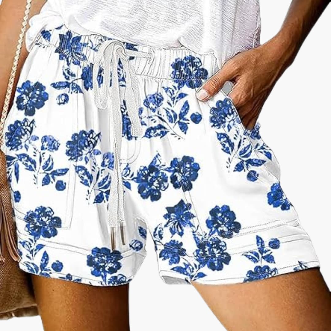 Women's Summer Shorts with Elastic Waistband and Adjustable Drawstring