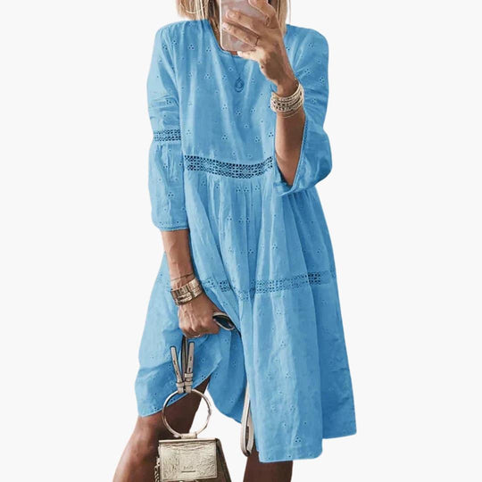 Women's Dress with Loose Fit and Short Sleeves