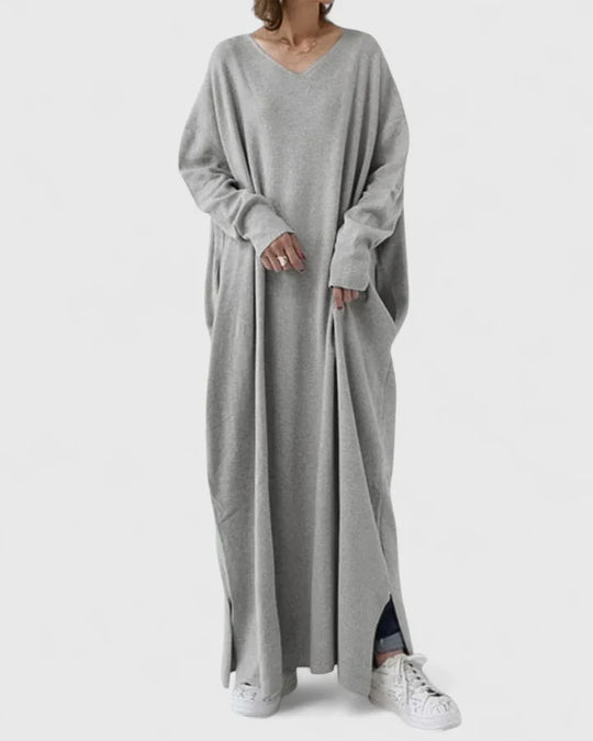 Women's Sophisticated Dress with Minimalist Design and Relaxed Fit