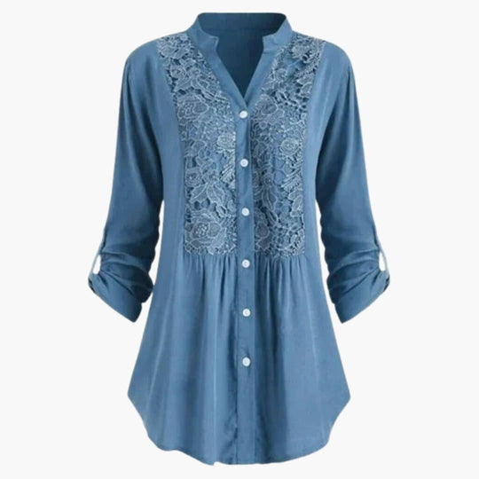 Women’s Blouse with Puff Sleeves and Shaped Fit