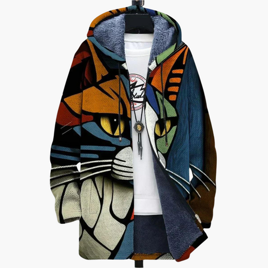 Women's Zip-Up Hoodie with Hood and Graphic Print