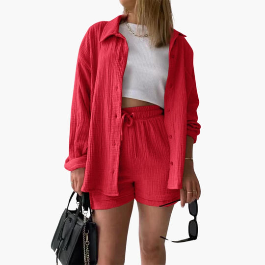 2-Piece Set for Women - Relaxed Fit Shirt and Shorts - Made by Jessica
