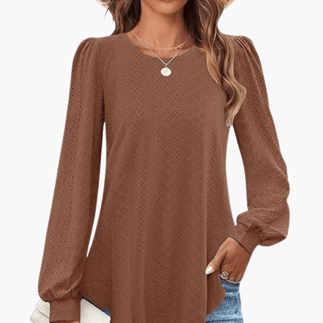 Casual Lantern Top for Women - Loose Fit, Elegant Sleeves - Made by Jessica