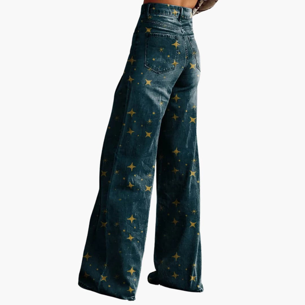 Women's Trousers with High Waist and Wide Legs