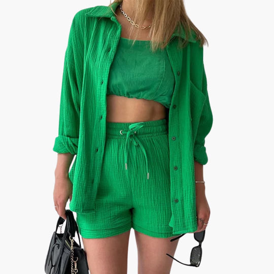 2-Piece Set for Women - Relaxed Fit Shirt and Shorts - Made by Jessica