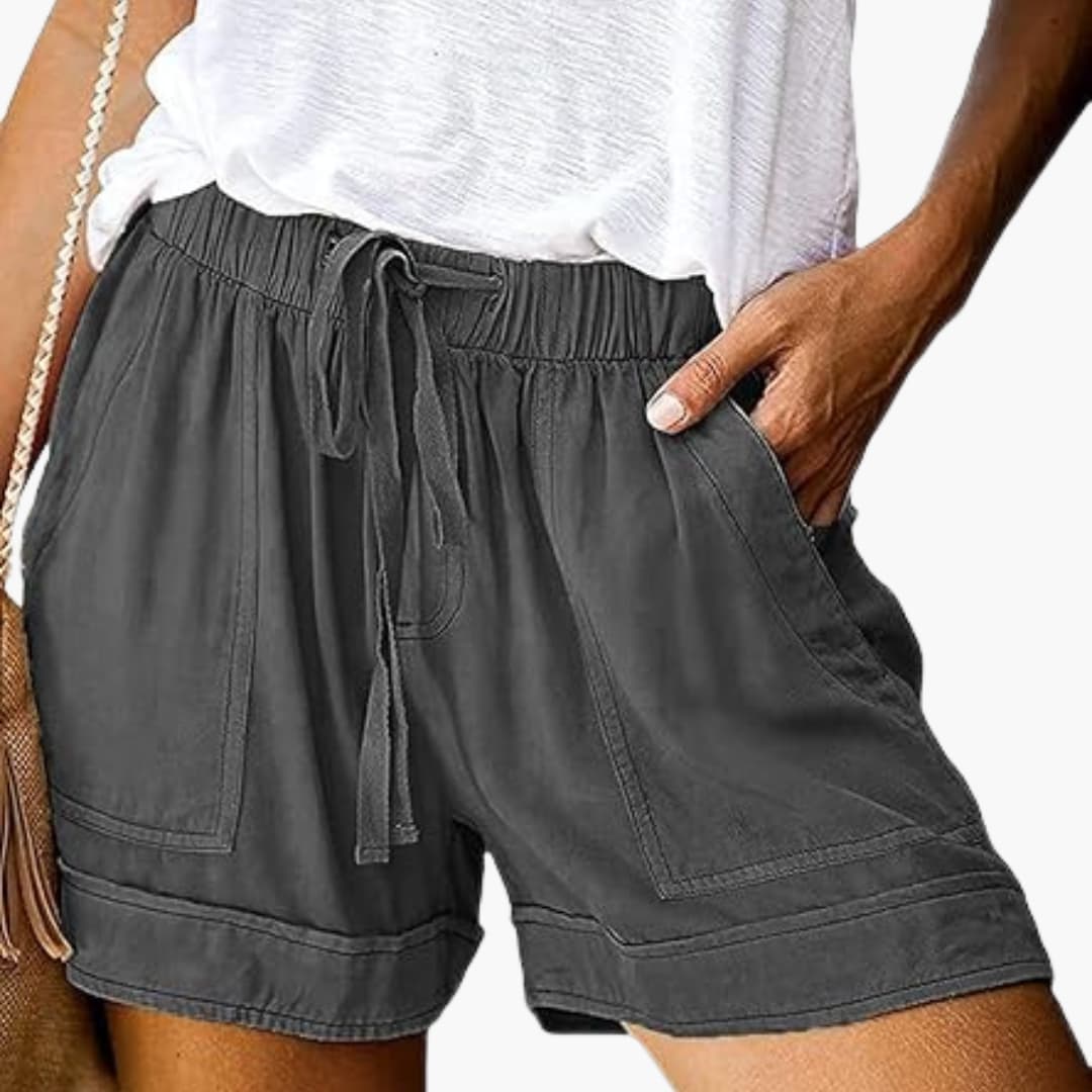 Women's Summer Shorts with Elastic Waistband and Adjustable Drawstring