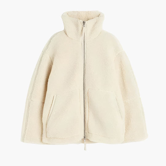 Women's Zip-Up Fleece Jacket with High Collar