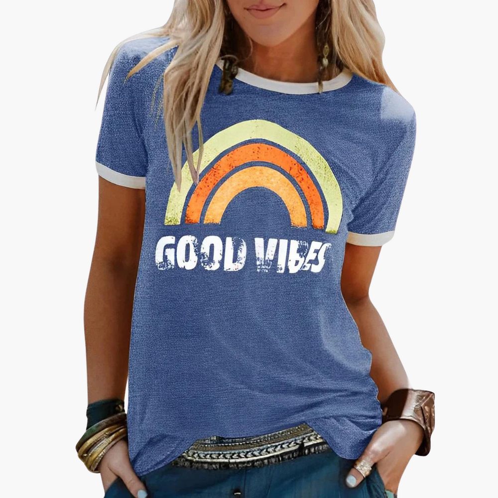 Women’s T-Shirt with Crew Neck and Graphic Print