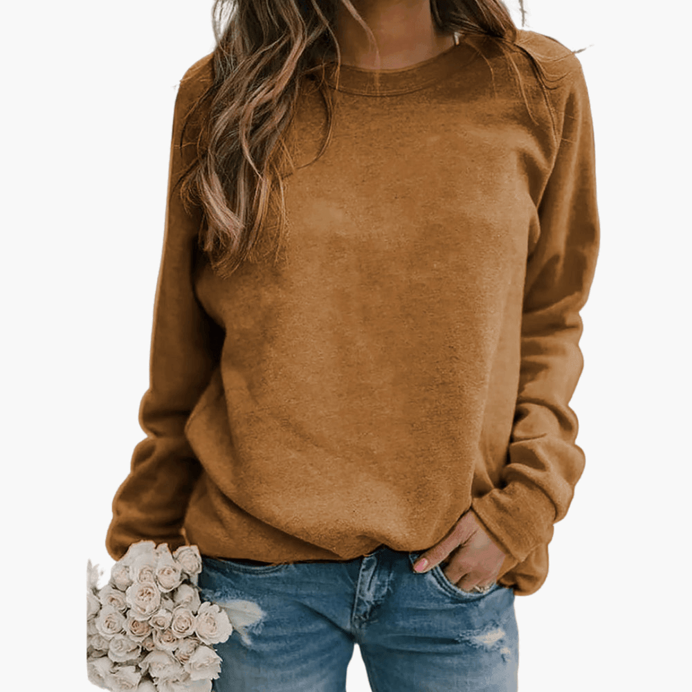 Women’s Knit Pullover with Loose Fit and Striped Pattern