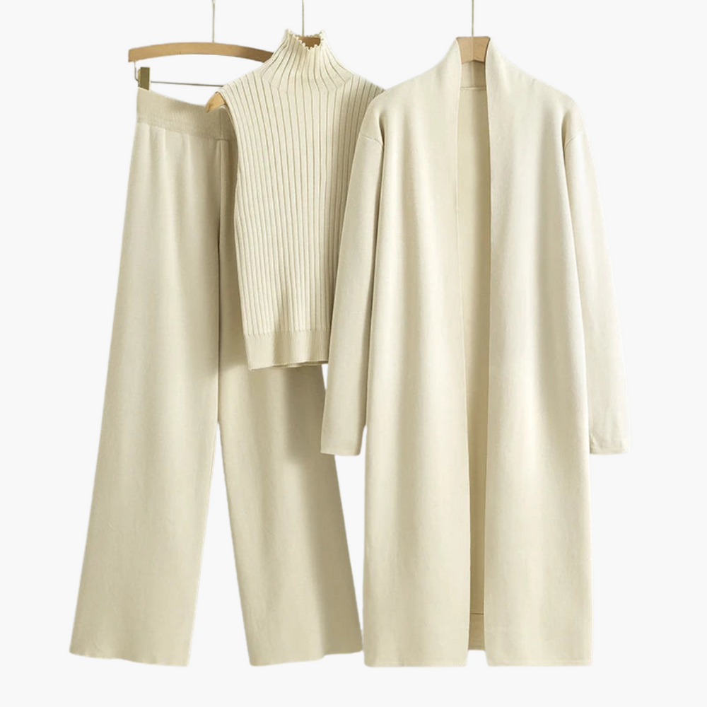 Women’s Knit Three-Piece Set with Cardigan