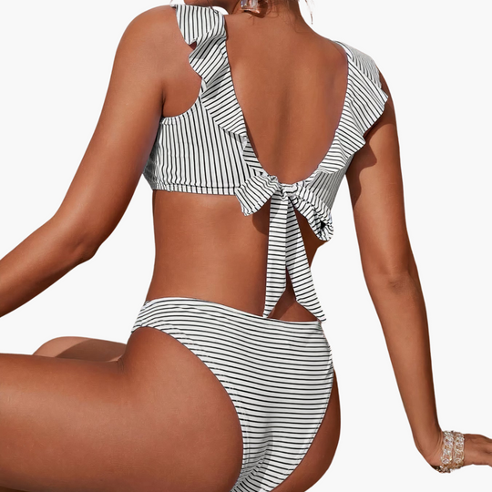 Women’s Bikini Set with Adjustable Straps and Mid-Rise Bottoms