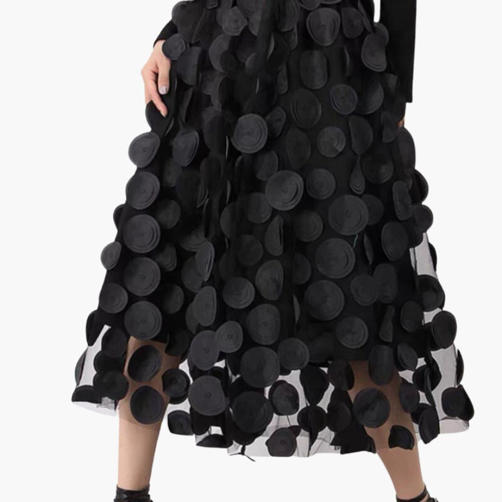 Women's High-Waisted Maxi Skirt with Pleated Details and Flowing Design