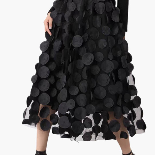 Women's High-Waisted Maxi Skirt with Pleated Details and Flowing Design