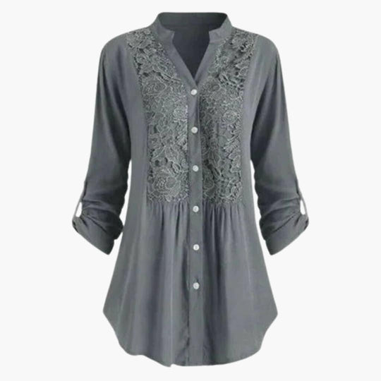 Women’s Blouse with Puff Sleeves and Shaped Fit
