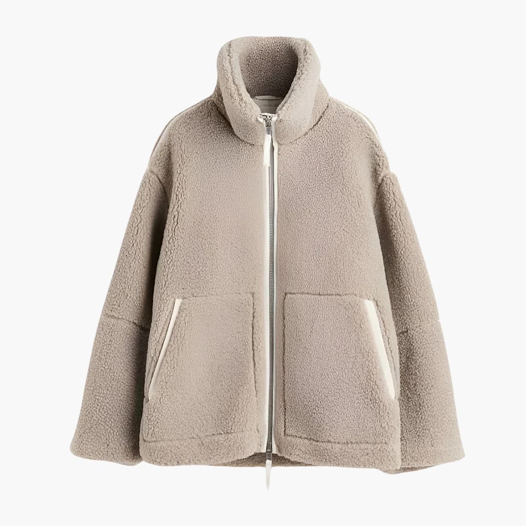 Women's Zip-Up Fleece Jacket with High Collar
