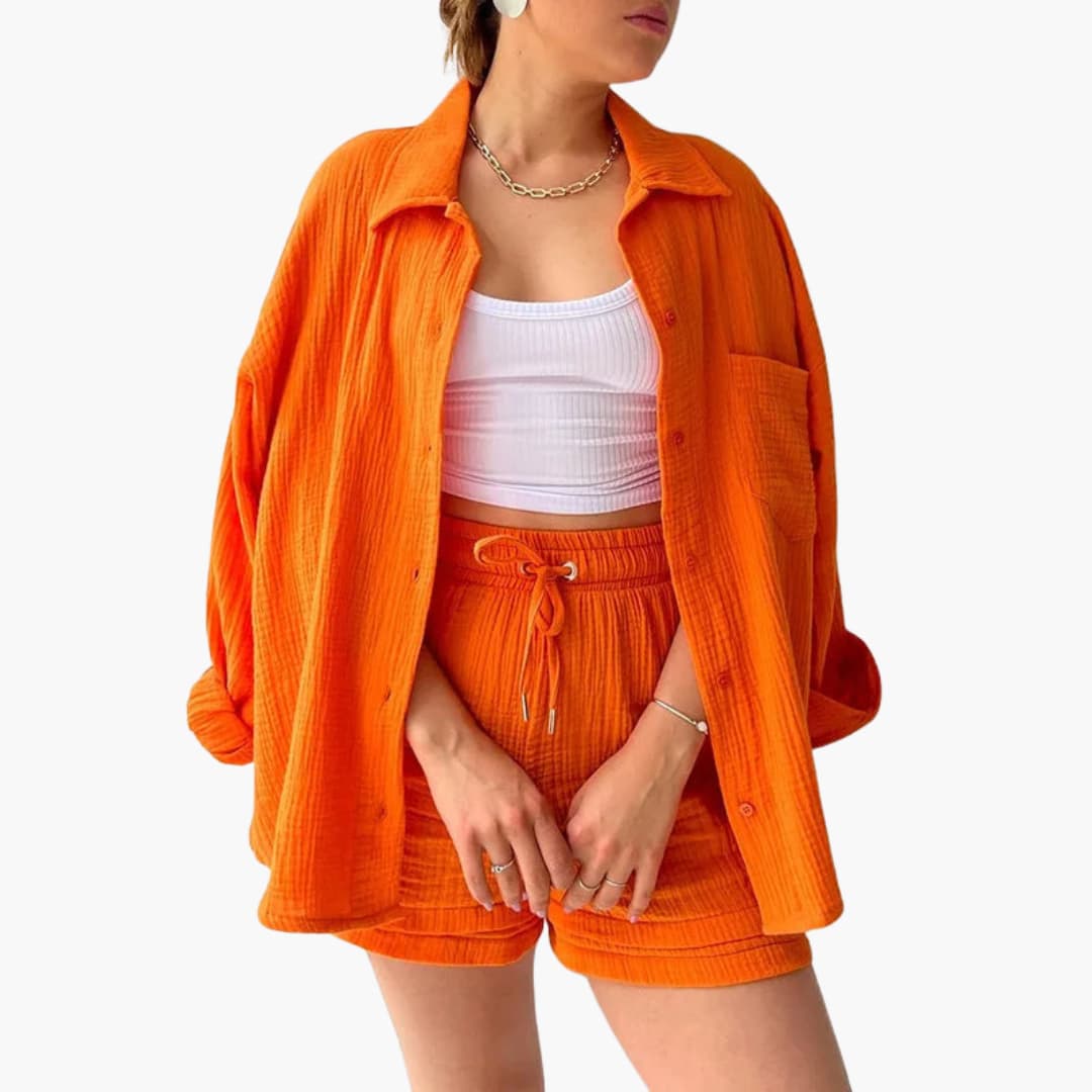 2-Piece Set for Women - Relaxed Fit Shirt and Shorts - Made by Jessica