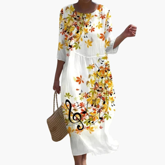 Women's Summer Dress with Short Sleeves and Relaxed Silhouette
