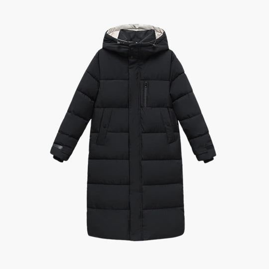 Women's Puffer Jacket with Hood and Zipped Pockets