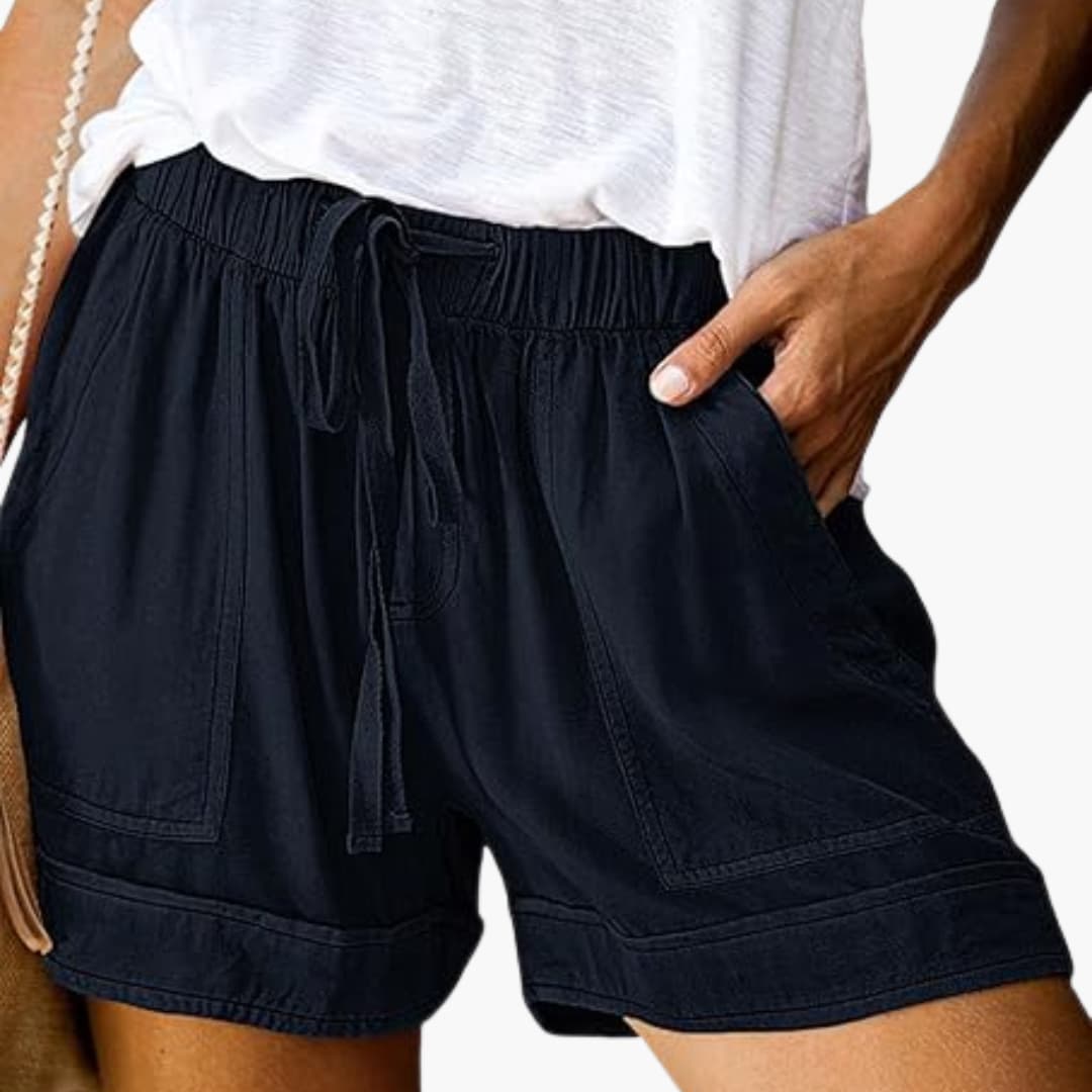 Women's Summer Shorts with Elastic Waistband and Adjustable Drawstring