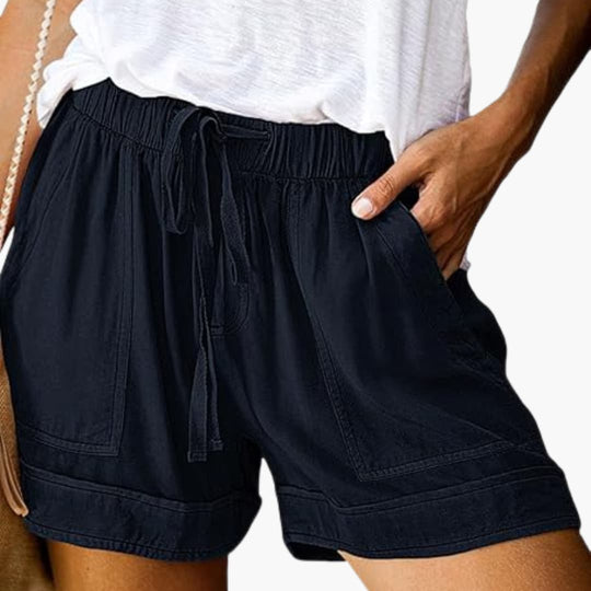 Women's Summer Shorts with Elastic Waistband and Adjustable Drawstring