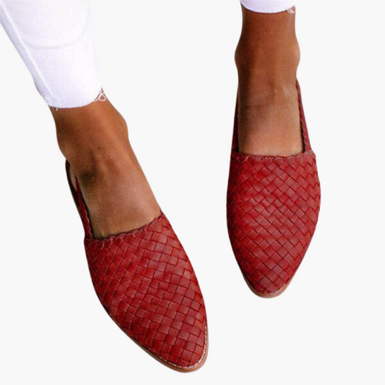 Braided Leather Slingbacks for Women - Flat Summer Shoes - Made by Jessica