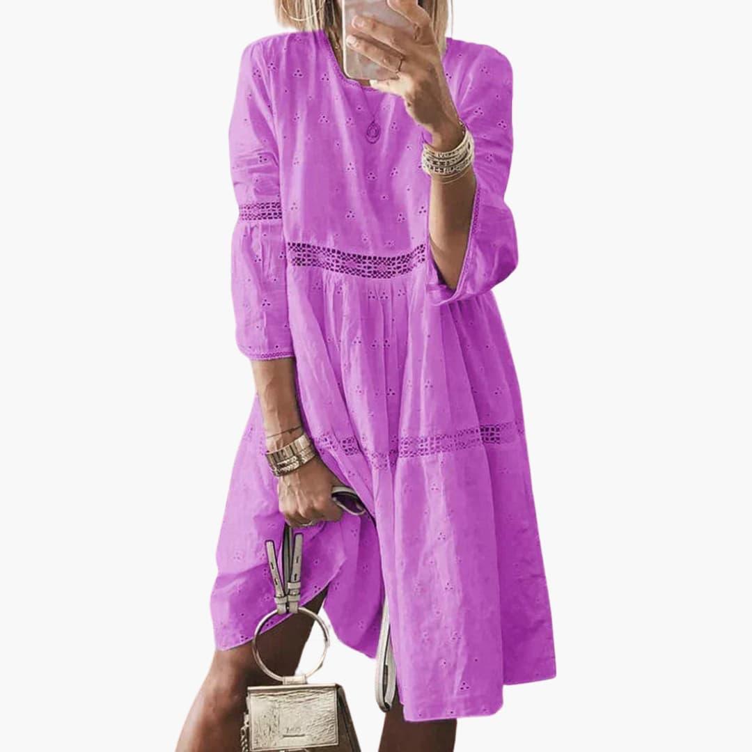 Women's Dress with Loose Fit and Short Sleeves