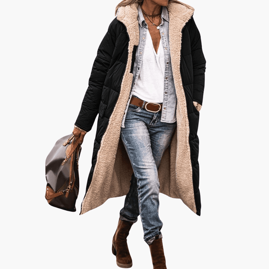 Women’s Winter Coat with Reversible Design and Padded Inner Layer