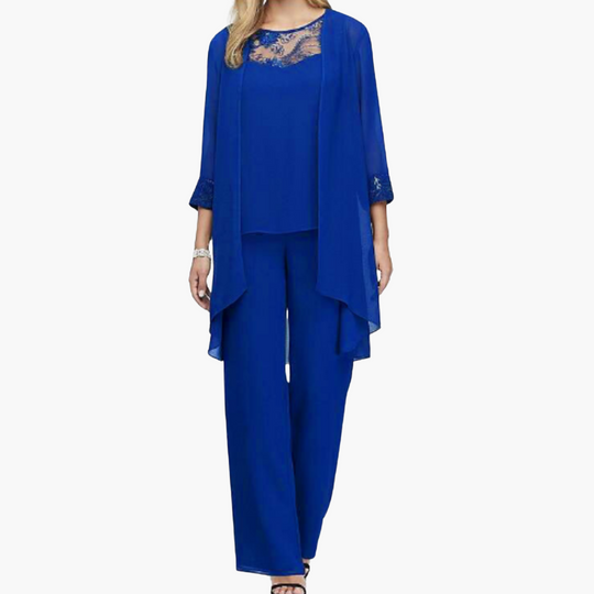 Women’s Three-Piece Suit with Tailored Jacket and Trousers