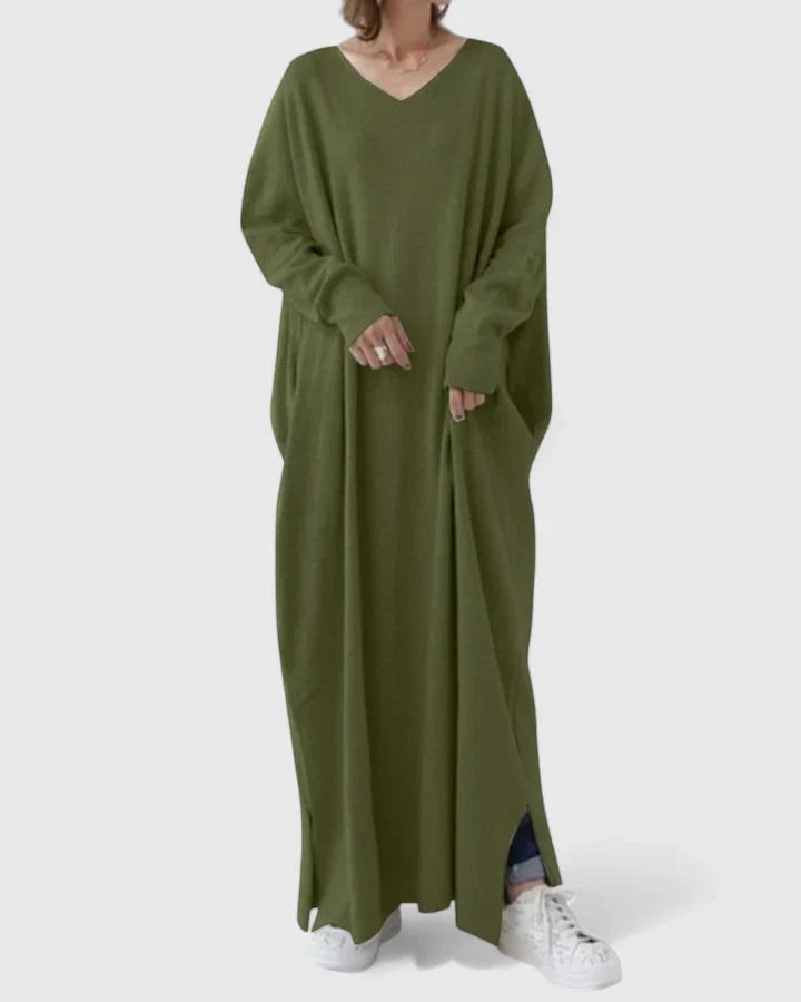 Women's Sophisticated Dress with Minimalist Design and Relaxed Fit