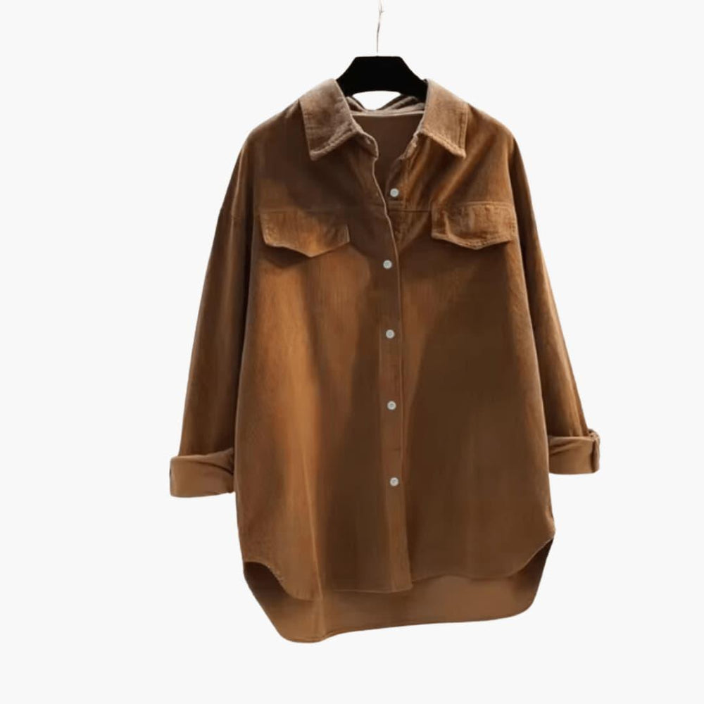 Casual Loose Corduroy Jacket for Women - Soft & Stylish Layering - Made by Jessica