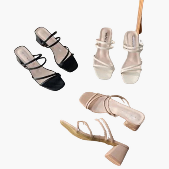 Women’s Heeled Sandals with Strappy Upper and Open Toe