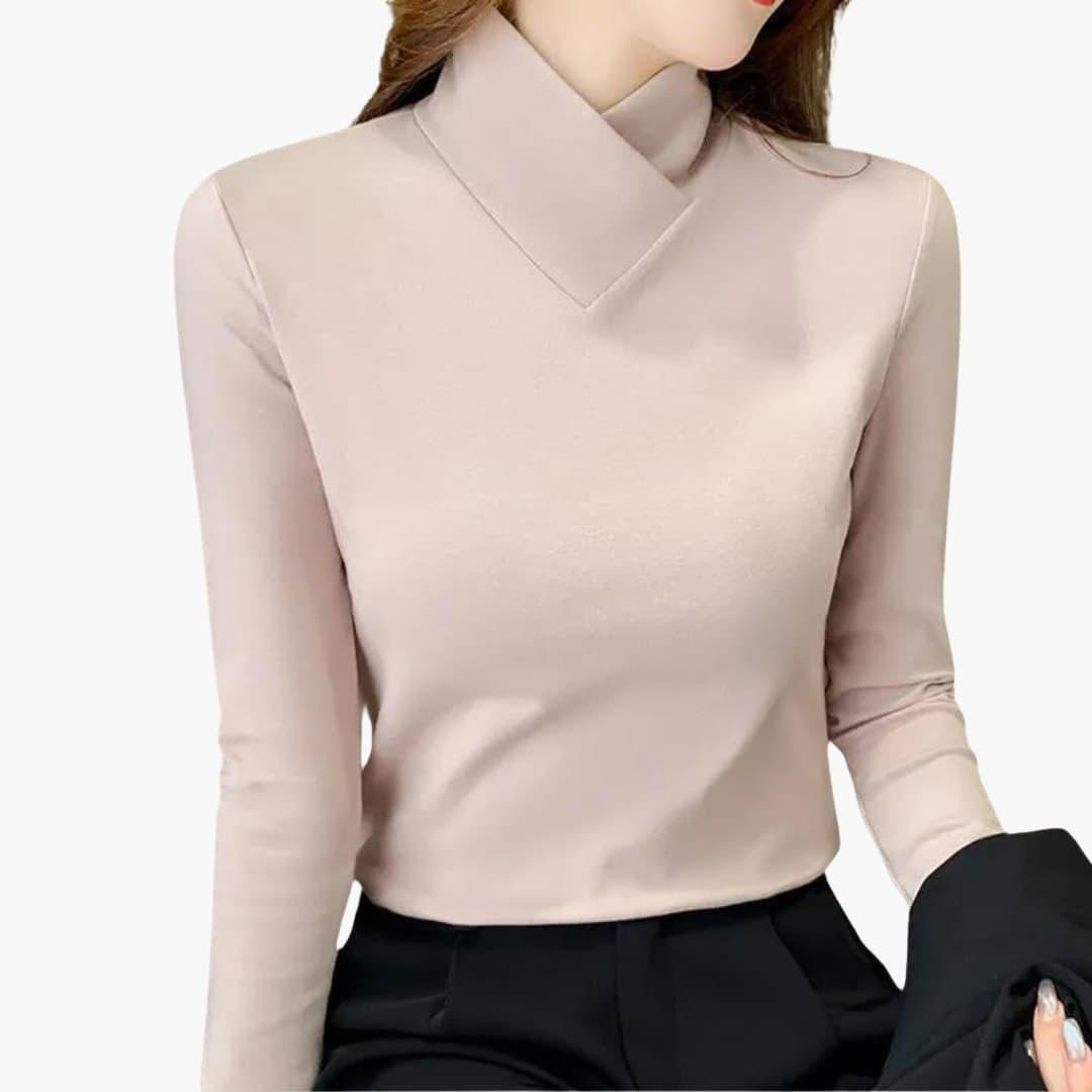 Breathable High Collar Jumper for Women - Chic & Lightweight - Made by Jessica