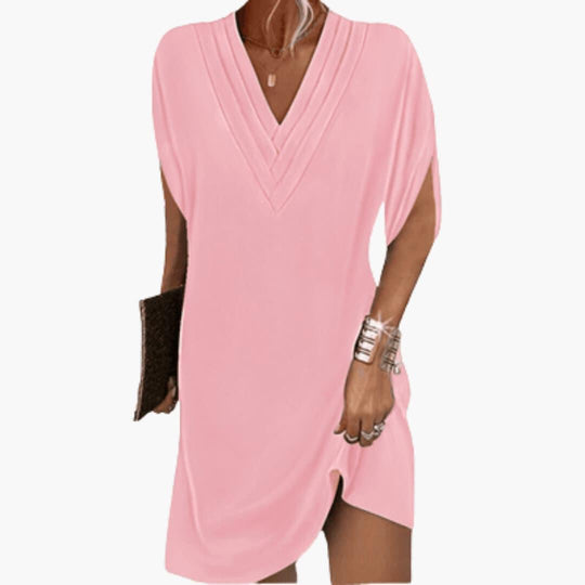 Women’s Tunic Dress with V-Neck and Side Slits