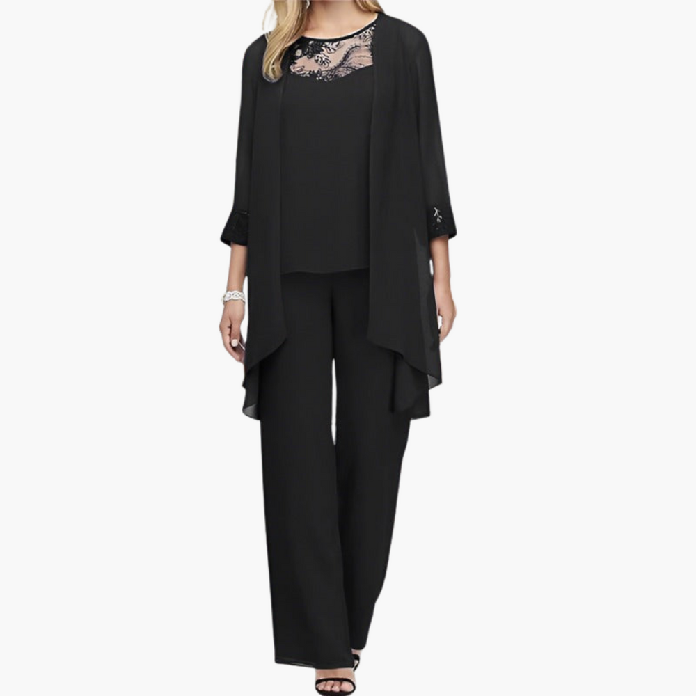 Women’s Three-Piece Suit with Tailored Jacket and Trousers