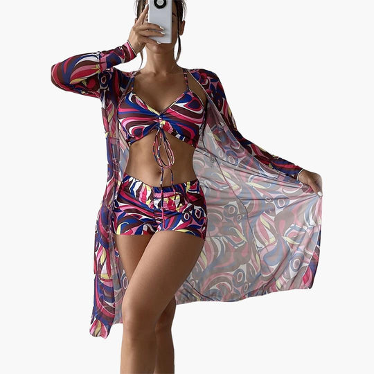 3-Piece Swimsuit Set with Cover-Up – Women's Beachwear - Made by Jessica