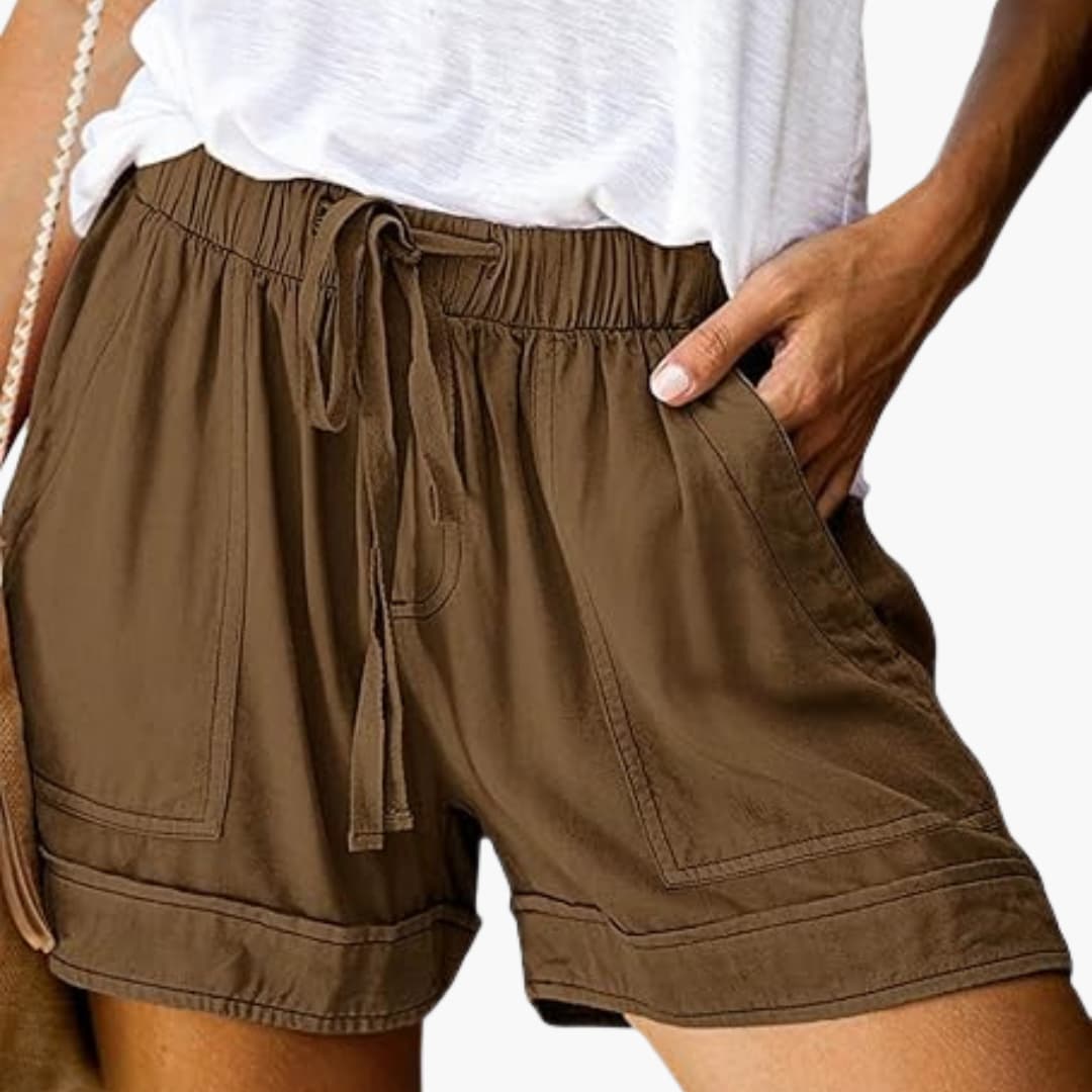 Women's Summer Shorts with Elastic Waistband and Adjustable Drawstring
