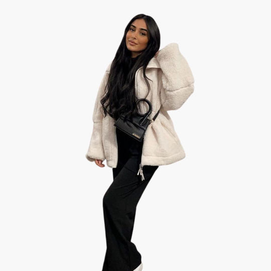 Women's Zip-Up Fleece Jacket with High Collar