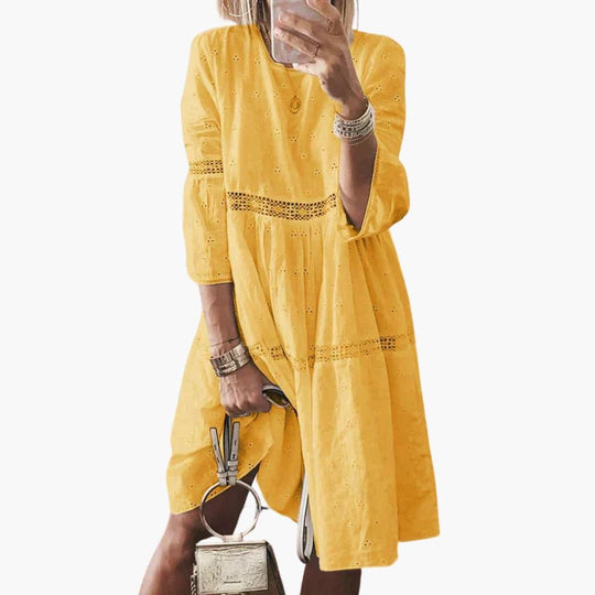Women's Dress with Loose Fit and Short Sleeves