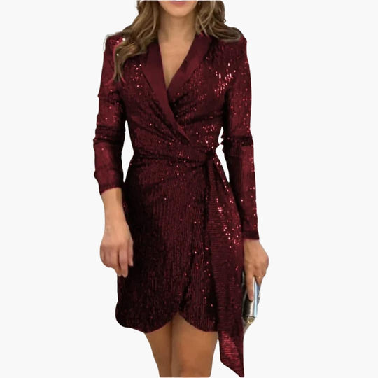Women’s Blazer Dress with Shaped Fit and Glitter Finish