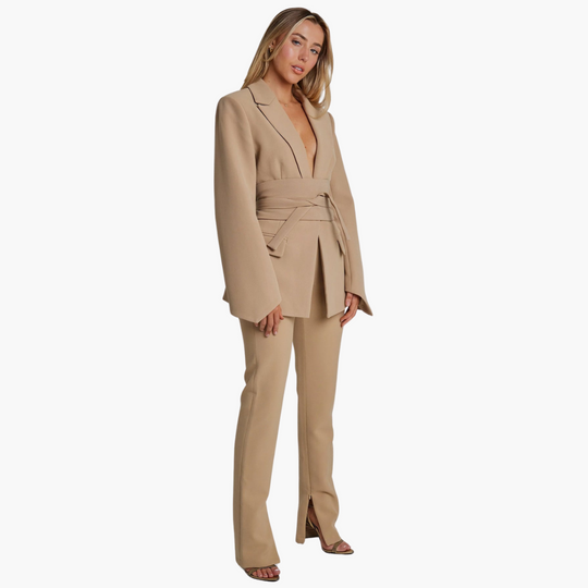 Blazer with Belt for Women - Stylish Tailored Design - Made by Jessica