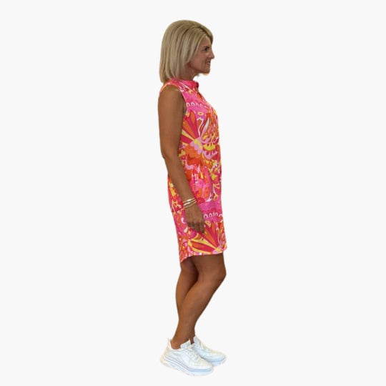 Women's Sleeveless Midi Dress with V-Neck and Flowy Design